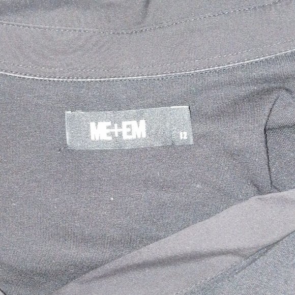 ME+EM Black Collar Dress UK 12 EU 40 Swing Shift Cotton Midi Casual Dress - Picture 9 of 9